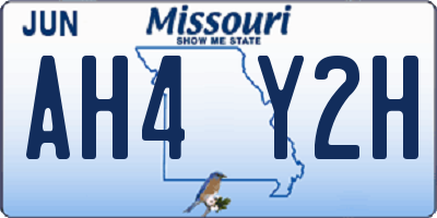 MO license plate AH4Y2H