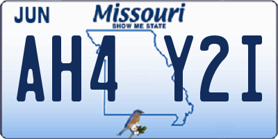 MO license plate AH4Y2I