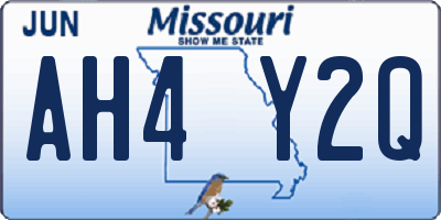 MO license plate AH4Y2Q