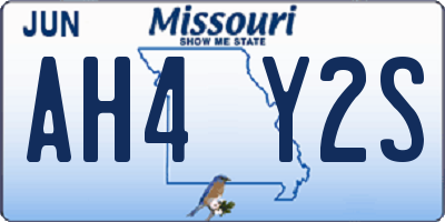 MO license plate AH4Y2S