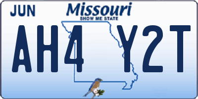 MO license plate AH4Y2T