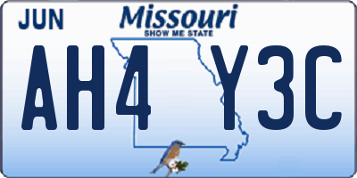 MO license plate AH4Y3C