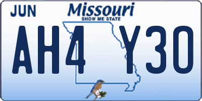 MO license plate AH4Y3O