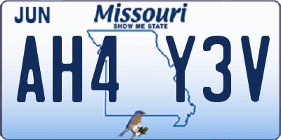MO license plate AH4Y3V