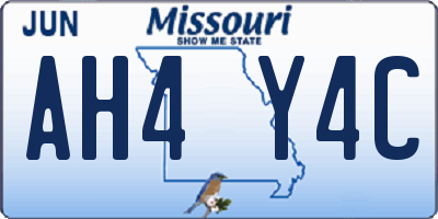 MO license plate AH4Y4C