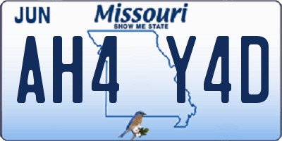MO license plate AH4Y4D
