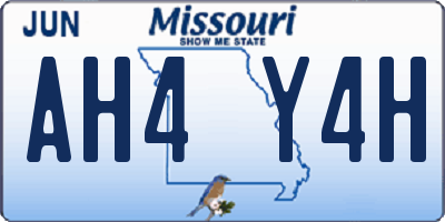 MO license plate AH4Y4H