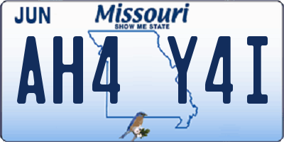 MO license plate AH4Y4I