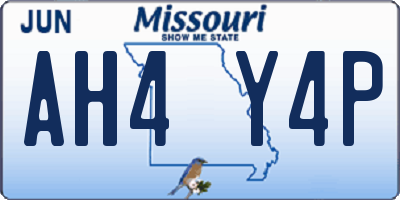 MO license plate AH4Y4P