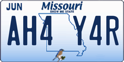 MO license plate AH4Y4R