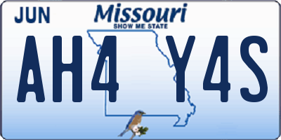 MO license plate AH4Y4S