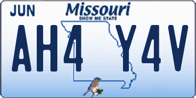 MO license plate AH4Y4V