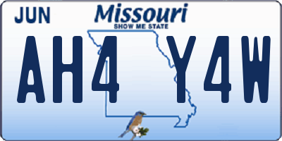 MO license plate AH4Y4W