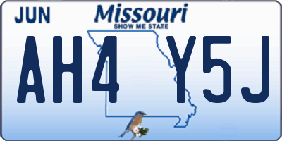 MO license plate AH4Y5J