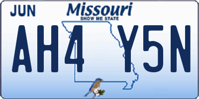 MO license plate AH4Y5N