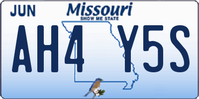 MO license plate AH4Y5S