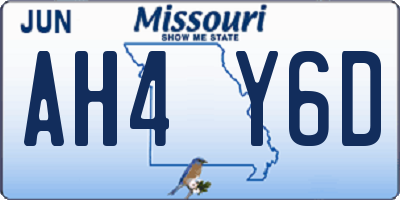 MO license plate AH4Y6D