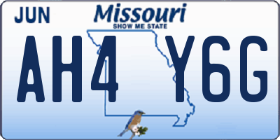 MO license plate AH4Y6G
