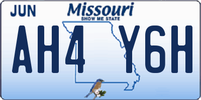 MO license plate AH4Y6H
