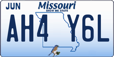MO license plate AH4Y6L