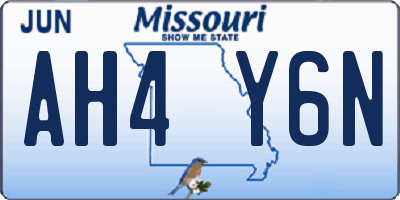 MO license plate AH4Y6N