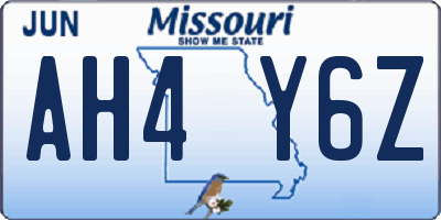 MO license plate AH4Y6Z