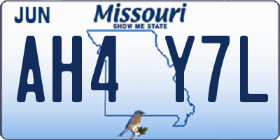 MO license plate AH4Y7L