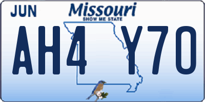 MO license plate AH4Y7O