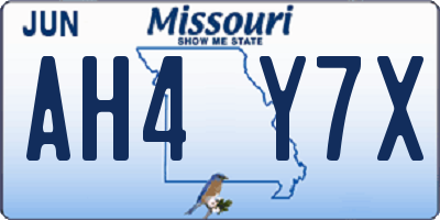 MO license plate AH4Y7X