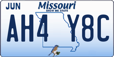 MO license plate AH4Y8C