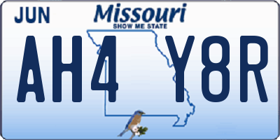 MO license plate AH4Y8R
