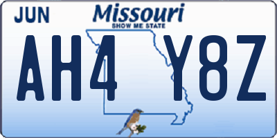 MO license plate AH4Y8Z