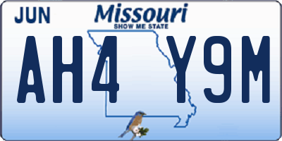 MO license plate AH4Y9M