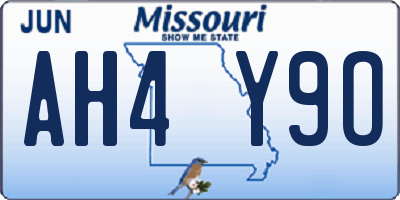 MO license plate AH4Y9O