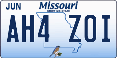 MO license plate AH4Z0I