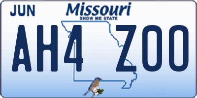 MO license plate AH4Z0O
