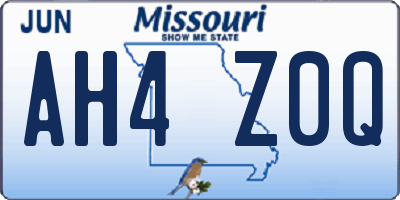 MO license plate AH4Z0Q