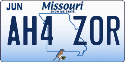 MO license plate AH4Z0R