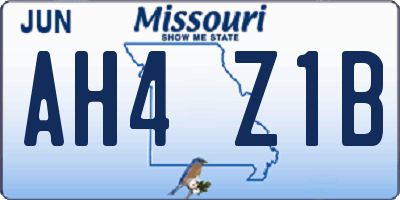 MO license plate AH4Z1B