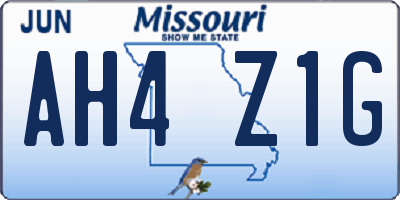 MO license plate AH4Z1G