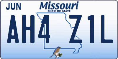 MO license plate AH4Z1L