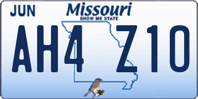 MO license plate AH4Z1O