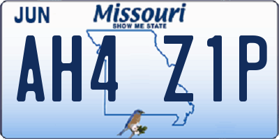 MO license plate AH4Z1P