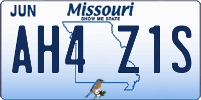 MO license plate AH4Z1S