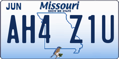 MO license plate AH4Z1U