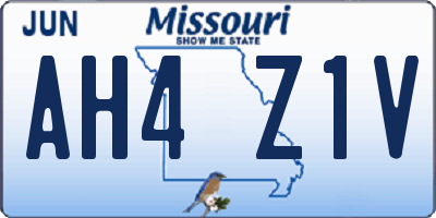 MO license plate AH4Z1V