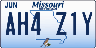 MO license plate AH4Z1Y