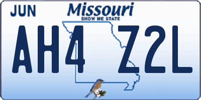 MO license plate AH4Z2L