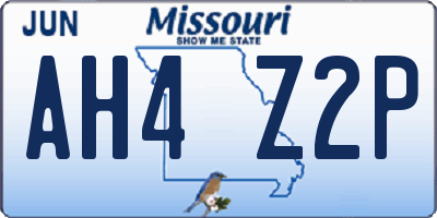 MO license plate AH4Z2P