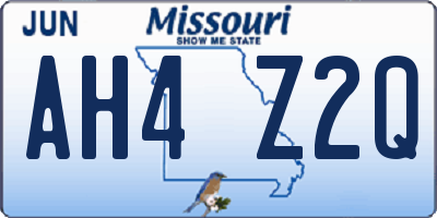 MO license plate AH4Z2Q
